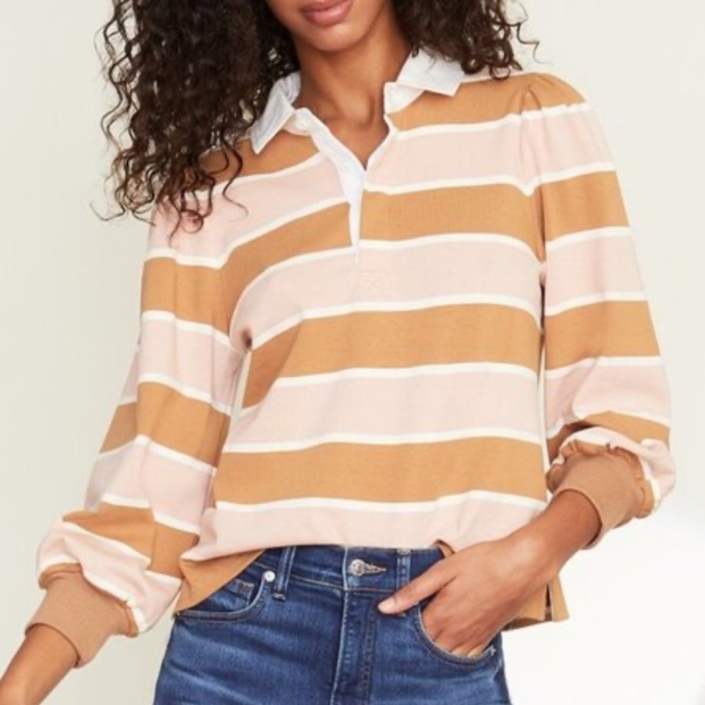 Veronica Beard Presto Rugby Shirt Long Sleeves Polo Shirt Cotton Stripes Small - Picture 2 of 10